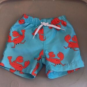 Crazy 8 crab print swim trunks